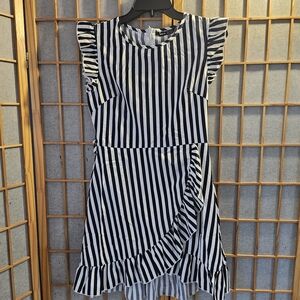 SHEIN Navy and White Striped Mini Dress